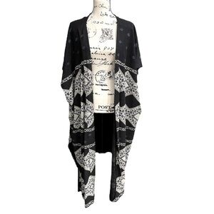 Aztec Boho Kimono Cardigan | Open Front Southwestern Drape | One Size